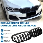 Grile duble pentru BMW Seria 5 Facelift G30 G31 G38 2020-2023 lac negru lucios