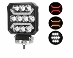 Led lampa cu halogen lumină albă + poziție roșie și portocalie pentru camioane tractor roll bar ATV jeep utilaje agricole 101 x 101 x 37 mm 15W