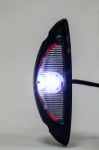 LED Marcator lateral universal cu baza plata, montare verticala pentru autobuz, remorca, camion, rulota 24 V Rosu-Alb