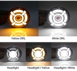 Halogen led universal (18 cm) cu fază scurtă/lungă, semnalizator alb-galben 4800 lm pentru ATV SUV motocicletă camion tractor și altele 12V-24V 