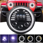  Halogen LED universal cu fază scurtă/lungă semnalizator alb-galben 7000 lm potrivit pentru ATV jeep motocicletă camion tractor și altele 12-24V