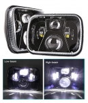 Set Universal 45W far LED lampă halogen 12V-24V fază scurtă/lungă 20 x 14cm pentru ATV jeep motocicletă camion tractor și altele