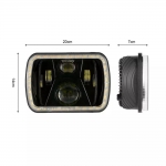 Halogen led, scurt/lung și semnalizări alb-gălbui 20 x 14 cm pentru ATV jeep motocicletă camion tractor și altele 60W, 12V-24V