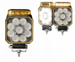 LED halogen 14W lumină albă + lumină de semnalizare de urgență tip bliț portocaliu 12-24V