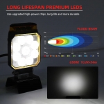 LED halogen 14W lumină albă + lumină de semnalizare de urgență tip bliț portocaliu 12-24V