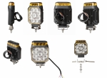 LED halogen 14W lumină albă + lumină de semnalizare de urgență tip bliț portocaliu 12-24V