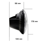 Far cu LED universal de 7" 18 cm halogen, 12V-24V, cu fază scurtă/ lungă, cu DRL (lumini de zi), semnalizare alb-galben, pentru ATV, jeep, motocicletă, camion, tractor etc.