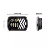 Set universal 5x7" inchi LED halogen 12V-24V scurt/long cu DRL lumini de zi, semnalizare alb-galben 8250lm pentru ATV, jeep, motocicletă, camion, tractor etc., stânga și dreapta