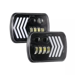 Set universal 5x7" inchi LED halogen 12V-24V scurt/long cu DRL lumini de zi, semnalizare alb-galben 8250lm pentru ATV, jeep, motocicletă, camion, tractor etc., stânga și dreapta