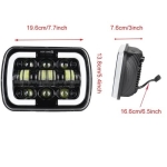 Set de 2 bucăți, LED halogen universal 5x7", 12V-24V fază scurtă/lungă cu DRL lumini de zi, semnalizator alb-galben 9600lm pentru ATV, jeep, camion, tractor și altele