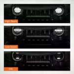 LED halogen Universal 7 inch 18 cm,  12V-24V faruri scurte/lungi cu lumini de zi DRL, alb, 4000lm pentru ATV, jeep, motocicletă, camion, tractor și altele