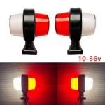 Lămpi laterale cu Led, de semnalizare, lumini de avertizare pentru camion, remorcă, rulotă, camper, ATV, alb-roșu, Set de 2 bucăți, 12-24V 