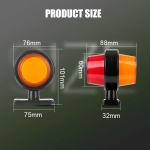 Lămpi laterale cu Led, de semnalizare pentru camion, remorcă, rulotă, camper, ATV, portocaliu-roșu, set de 2 bucăți, 12-24V