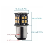 Set de 2 buc. Becuri LED, 30 SMD, BAU15S 1156 (PY21W), 12V, lumină portocalie canbus, pini împrăștiați (150°)