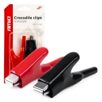 Set de 2 cleme izolate tip crocodil pentru baterii auto, 25A, roșu - negru