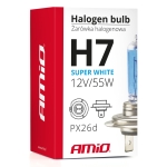 Bec halogen H7 12V 55W cu filtru UV Super White E4, 1 buc.