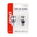 Becuri LED pentru lumini de poziție T10 W5W Canbus 3014+1 18SMD 12V-24V, lumină albă, 2 buc.