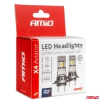 Becuri Mini LED X4 Aviator H7/H18 44W 12V 3936lm pentru automobil, motocicletă, tractor, camion, microbuz și altele, set 2 buc.