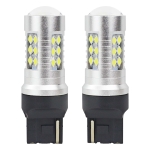 Becuri LED T20 7440 W21W 5600K albe CANBUS 3030 24SMD, 12V-24V, set