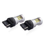 Becuri LED T20 7440 W21W 5600K albe CANBUS 3030 24SMD, 12V-24V, set