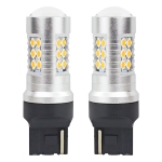 Becuri LED T20 7440 W21W 3000K portocalie CANBUS 3030 24SMD, 12V-24V, set