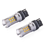 Becuri LED T20 7440 W21W 3000K portocalie CANBUS 3030 24SMD, 12V-24V, set