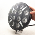 Far LED cu halogen alb portocaliu Ø 218 mm 12V 24V cu 12 diode pentru jeep, camion, tractor, excavator, utilaje agricole și altele.