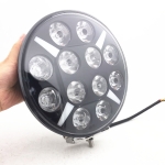 Far LED cu halogen alb portocaliu Ø 218 mm 12V 24V cu 12 diode pentru jeep, camion, tractor, excavator, utilaje agricole și altele.