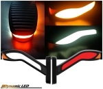 Set 2 bucăți Semnalizatoare „Cobra”, Semnal Dinamic „Curgător”, Efect Neon, Marcaje Laterale, Lumini de Gabarit pentru Camion TIR Remorcă, 19cm, 24V