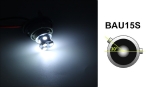 Bec LED, 22 SMD, BA15S 1156 (P21W), Asimetric, Pini decalati 150°, Offset, 12V, Lumină Albă