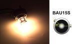 Bec LED, 22 SMD, BA15S 1156 (P21W), Asimetric, Pini decalati 150°, Offset, 12V, Lumină Portocalie, Galbenă