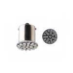 Bec LED, 22 SMD, BA15S 1156 (P21W), Pini opuși 180°, Opposite, 12V, Lumină Roșie