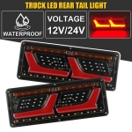 Stopuri Led,  Stânga + Dreapta 12V-24V, set, cu Semnal Dinamic Neon Effect 32x13cm pentru Dubă, Camion, Tir, Remorcă, Rulotă și altele.