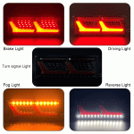 Stopuri Led,  Stânga + Dreapta 12V-24V, set, cu Semnal Dinamic Neon Effect 32x13cm pentru Dubă, Camion, Tir, Remorcă, Rulotă și altele.