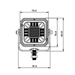 Far universal LED cu lumină albă + poziție roșie și portocalie DRL 12V - 24V E-mark pentru camion, tractor, ATV, jeep, utilaje agricole și alte vehicule.