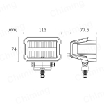 Far universal LED cu lumină albă și lumini de zi DRL alb-portocaliu 12V - 24V E-mark pentru camion, tractor, ATV, jeep, utilaje agricole și alte vehicule.