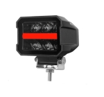 Far universal LED cu lumină albă și lumini de zi DRL roșu-portocaliu 12V - 24V E-mark pentru camion, tractor, ATV, jeep, utilaje agricole și alte vehicule.