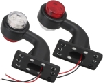 Lumini LED laterale de semnalizare 12V - 24V Alb-Roșu pentru Camion, TIR, Remorcă, Platformă, set 2 buc.