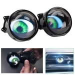 Set Iluminare personalizată și design unic de 3,15 inch / 8cm pentru mașină cu 2 lentile Devil Eyes și afișaj LED de 3 inch, compatibile cu diverse modele auto, rezistente la apă IP67