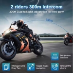 Cască Bluetooth fără fir pentru cască de motocicletă, interfon bidirecțional cu reducere inteligentă a zgomotului, multifuncțională, rezistentă la apă