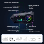 Set Cască Bluetooth fără fir pentru cască de motocicletă, interfon bidirecțional cu reducere inteligentă a zgomotului, multifuncțională, rezistentă la apă 2 buc.