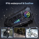 Set Cască Bluetooth fără fir pentru cască de motocicletă, interfon bidirecțional cu reducere inteligentă a zgomotului, multifuncțională, rezistentă la apă 2 buc.