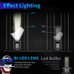 Kit 2x Lupe Bi-Led 3″ Faza scurta/Faza lunga, P89 Seria, 130W, 6500K, 8000lm, IP68, 12V +500 % Luminozitate