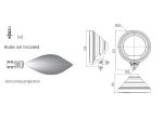 Proiector Halogen, Lampă Ceață, Spot cu LED Angel Amber Light, H1, 12/24 V, E-mark, Sticlă fumurie, 22.3 cm