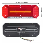 Set stânga și dreapta LED stopuri cu efect de neon și semnalizare intermitentă dinamică, cu 5 funcții, 12V 24V, 345mm X 130mm pentru autocar, camion, tir, remorcă, rulotă