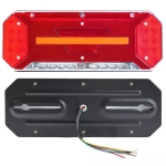 Set stânga și dreapta LED stopuri cu efect de neon și semnalizare intermitentă dinamică, cu 5 funcții, 12V 24V, 345mm X 130mm pentru autocar, camion, tir, remorcă, rulotă