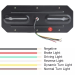 Set stânga și dreapta LED stopuri cu efect de neon și semnalizare intermitentă dinamică, cu 5 funcții, 12V 24V, 345mm X 130mm pentru autocar, camion, tir, remorcă, rulotă