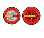 1 Bucată Stop LED Tip Hamburger cu Efect Neon Ø13cm 130mm 12V-24V cu 3 Funcții Stop, Pozitie și Semnalizare Dinamică pentru Camion, Remorcă, Microbuz, Rulotă, Camper, Van