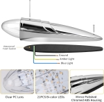 Gabarit LED alb 17 SMD cu ramă cromată și garnitură din cauciuc 12-24V