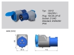 Adaptor Industrial pentru Priză, Compatibil cu Standardul IEC-60309 – 200V până la 250V (Cod Culoare Albastru)